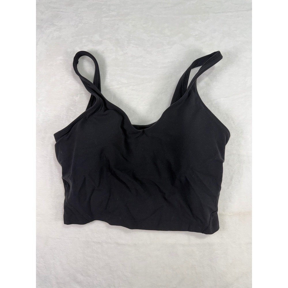 Lululemon Align Tank Top 6 Black Cropped V-Neck Built-in Bra Womens
